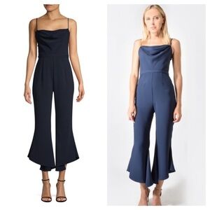 Likely / navy blue Flare leg cowl neck sleeveless Pasha Jumpsuit 0